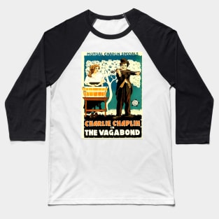 CHARLIE CHAPLIN THE VAGABOND (1916) Baseball T-Shirt